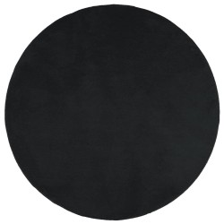 Tapis OVIEDO à poils courts noir Ø 160 cm 