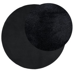 Tapis OVIEDO à poils courts noir Ø 160 cm 