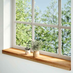 Appuis de fenêtre 2 pcs marron clair bois de chêne massif 