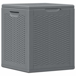 Boîte de rangement de jardin gris PP rotin 90 L 