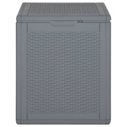 Boîte de rangement de jardin gris PP rotin 90 L 