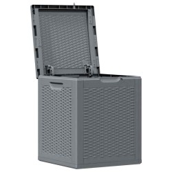 Boîte de rangement de jardin gris PP rotin 90 L 