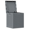 Boîte de rangement de jardin gris PP rotin 90 L 