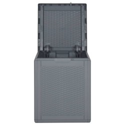Boîte de rangement de jardin gris PP rotin 90 L 