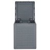 Boîte de rangement de jardin gris PP rotin 90 L 