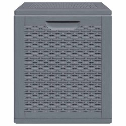 Boîte de rangement de jardin gris PP rotin 90 L 