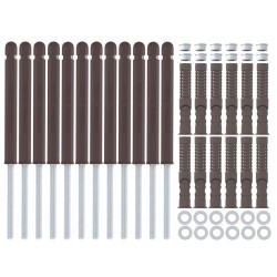 Supports de étagère flottante 12 pcs Marron Ø12 x 190 mm Acier 