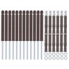 Supports de étagère flottante 12 pcs Marron Ø12 x 190 mm Acier 