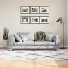 Tapis shaggy à poils longs moderne crème et noir 160x230 cm 
