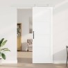 Porte Coulissante avec Ensemble de Matériel Blanche 83x232 cm Bois Massif Pin 