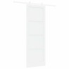 Porte Coulissante avec Ensemble de Matériel Blanche 83x232 cm Bois Massif Pin 