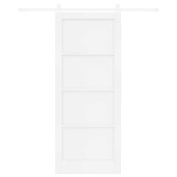 Porte coulissante avec kit de matériel blanche 86x211 cm en MDF 