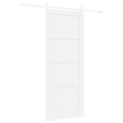 Porte coulissante avec kit de matériel blanche 86x211 cm en MDF 
