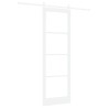 Porte coulissante avec kit de quincaillerie 'ORKDAL'Bois massif blanc et verre 