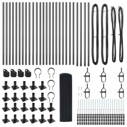 Clôture en fil soudé avec 13 poteaux flanqués Gris 0,8x50 m Acier 