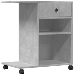 Support d'imprimante avec roulettes gris béton 60x40x68,5 cm 