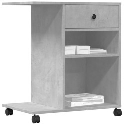 Support d'imprimante avec roulettes gris béton 60x40x68,5 cm 