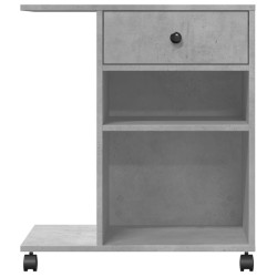 Support d'imprimante avec roulettes gris béton 60x40x68,5 cm 