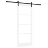 Porte coulissante avec matériel blanc 86x211 cm en pin massif 
