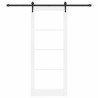Porte coulissante avec matériel blanc 86x211 cm en pin massif 