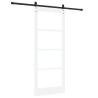 Porte coulissante avec matériel blanc 86x211 cm en pin massif 
