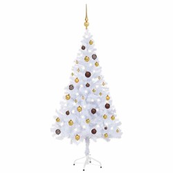 Arbre de Noël artificiel pré-éclairé/boules 150 cm 380 branches 
