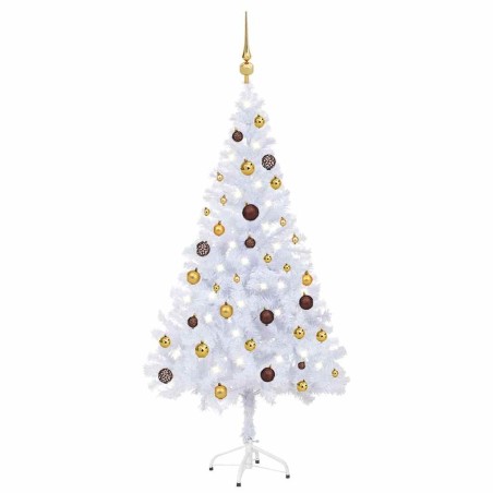 Arbre de Noël artificiel pré-éclairé/boules 150 cm 380 branches 
