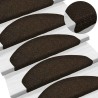 Tapis d'escalier autocollants 20 pièces 65 x 21 x 4 cm Marron foncé Demi-rond Grand 