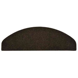 Tapis d'escalier autocollants 20 pièces 65 x 21 x 4 cm Marron foncé Demi-rond Grand 