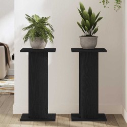 Supports de haut-parleur - 2 pcs, chêne noir, 30 x 30 x 60 cm, en bois d’ingénierie. 