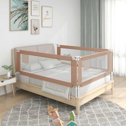 Barrière de sécurité de lit d'enfant Taupe 140x25 cm Tissu 