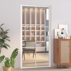 Porte intérieure 102,5x201,5 cm Blanc Verre ESG et aluminium 