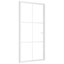 Porte intérieure 102,5x201,5 cm Blanc Verre ESG et aluminium 