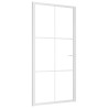 Porte intérieure 102,5x201,5 cm Blanc Verre ESG et aluminium 