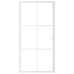 Porte intérieure 102,5x201,5 cm Blanc Verre ESG et aluminium 