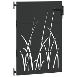 Porte de Jardin Noir 105 x 150 cm Acier peint par poudre 