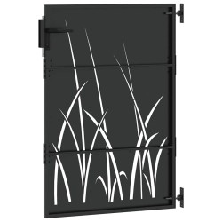 Porte de Jardin Noir 105 x 150 cm Acier peint par poudre 