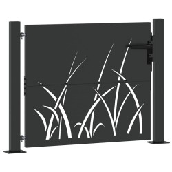 Porte de Jardin Noir 105 x 100 cm Acier peint par poudre 
