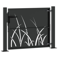Porte de Jardin Noir 105 x 100 cm Acier peint par poudre 