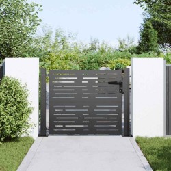 Porte de Jardin Noir 105 x 100 cm Acier peint par poudre 