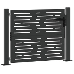 Porte de Jardin Noir 105 x 100 cm Acier peint par poudre 