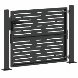 Porte de Jardin Noir 105 x 100 cm Acier peint par poudre 