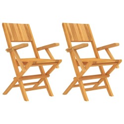 Chaises de jardin pliantes lot de 2 55x61x90cm bois massif teck 