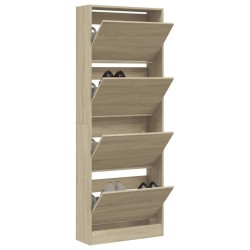Armoire à chaussures chêne sonoma 60x21x163,5cm bois ingénierie 