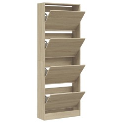 Armoire à chaussures chêne sonoma 60x21x163,5cm bois ingénierie 