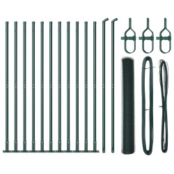 Ensemble de Clôture Set de 2 Vert Foncé Acier Galvanisé 25 x 1 m 