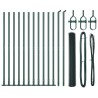 Ensemble de Clôture Set de 2 Vert Foncé Acier Galvanisé 25 x 1 m 