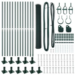 Ensemble de Clôture Set de 2 Vert Foncé Acier Galvanisé 25 x 1 m 