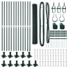 Ensemble de Clôture Set de 2 Vert Foncé Acier Galvanisé 25 x 1 m 