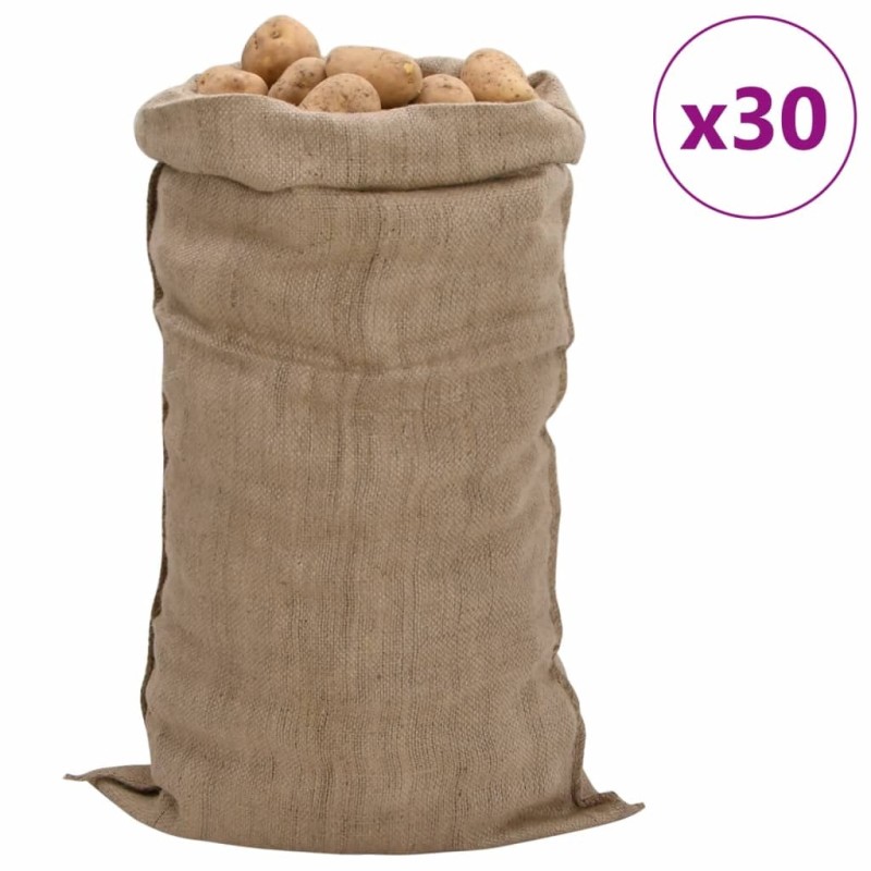 Sacs en jute 30 pcs 65x135 cm 100 % jute 340 g/m² 